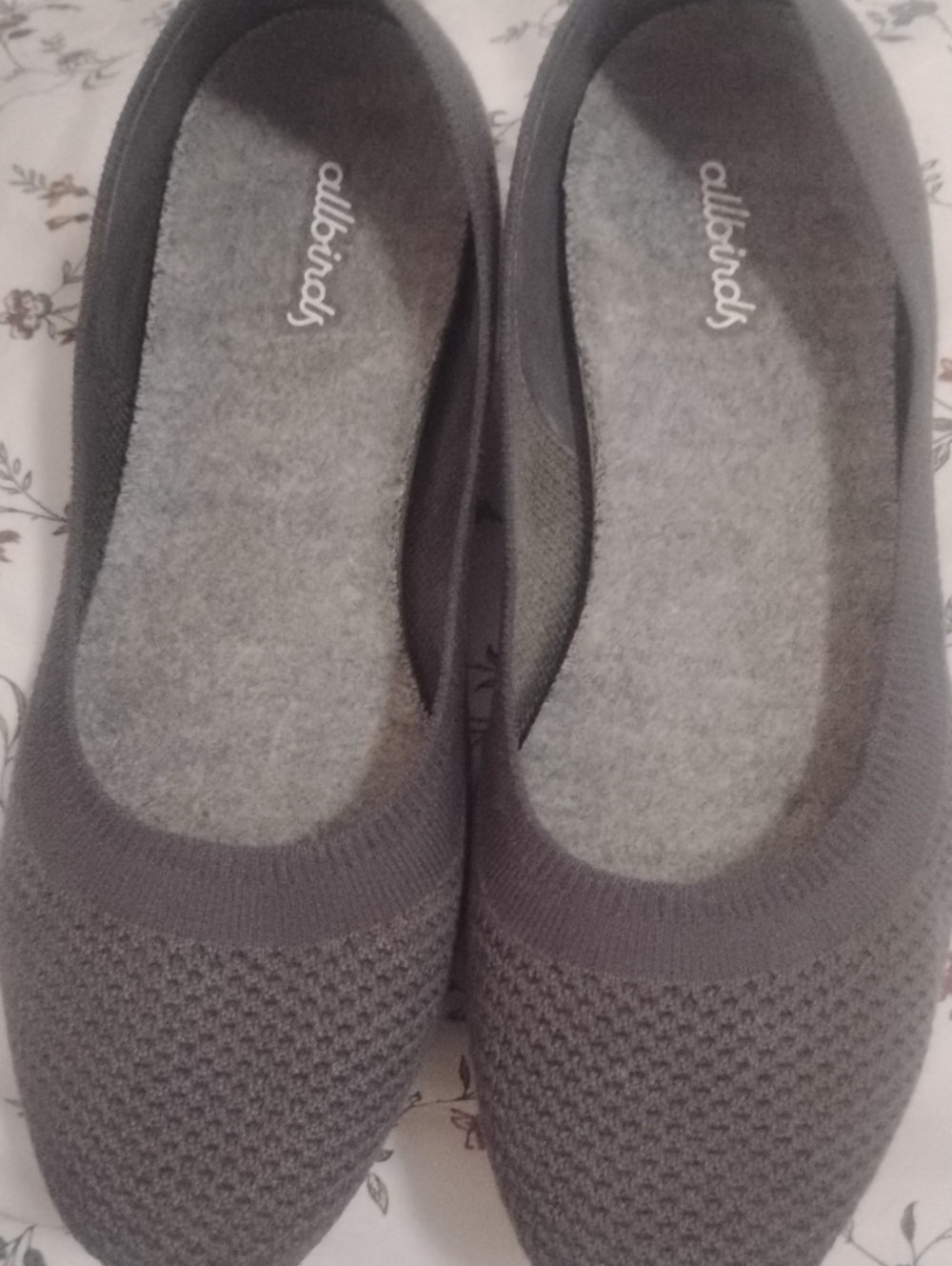 allbirds Women's Charcoal Knit Slip-On Flats Sz 8 Mint